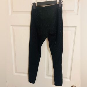 Cat & Jack girls silver glitter black leggings